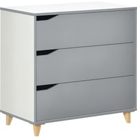 Drawer Chest 3 Drawer Storage Cabinet Unit Pine Wood Legs Bedroom Living Room 75cmx42cmx75cm
