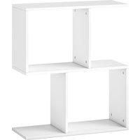 Side Table Narrow End Table Storage Shelves S Shaped 3 Tier 50W x 19.5D x cm