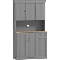 180cm Freestanding Kitchen Cabinet Modern Storage Cupboard Open Countertop Drawer 6 Doors