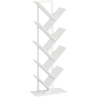 9 Tier Tree Bookshelf Industrial Free Standing Bookcase Steel Frame Display Storage