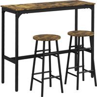 3 Piece Bar Table Set 2 Stools Industrial Bar Table Stool Set Dining Table Chair Set Rustic