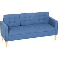 3 Seater Sofa 169cm Couch Hidden Storage Wood Legs