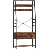 6 1 Industrial Style Hallway Organiser Brown Black