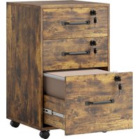 Three Drawer Wood Effect Filing Cabinet Rustic