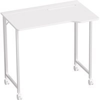 Small Folding Desk Wheels Wood Effect