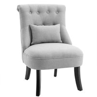 Fabric Single Sofa Dining Chair Tub Chair Upholstered W Pillow Solid Wood Leg Home Living Room Furniture Cat Scratch Resistant Aosom UK