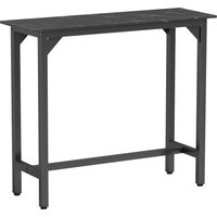 Rectangular Bar Table Marble Effect Pub Coffee Table Small Space Breakfast Dining Marble Effect
