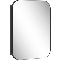HOMCOM Bathroom Medicine Cabinet with Mirror, Bathroom Wall Cabinet with Adjustable Shelves, Soft Close Hinges, Black