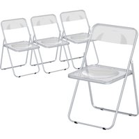 Aosom Enjoy 13% Discount on HOMCOM Folding Chairs with Transparent Design