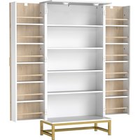 119.5 cm Kitchen Cupboard Freestanding Kitchen Cabinet Double Doors 5 Tiers 12 Spice Racks