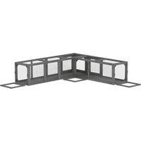 Cat Tunnel 250cm Extra Long Wooden Cat Play Tunnel 8 Doors L shape Rectangle Outdoor Cat Enclosure Dark Grey