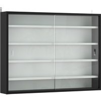5 Tier Wall Display Cabinet Wall Mounted Display Case w 4 Adjustable Shelves Glass Doors 60x80cm White