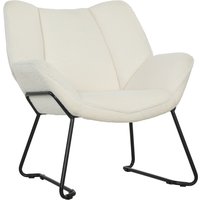 HOMCOM Fauteuil d'appoint moderne, fauteuil rembourré en Sherpa polaire avec dossier large et p