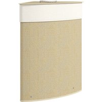 HOMCOM Cesto para Roupa Suja de Bambu de 55L com Tampa e Asa Saco Extraível e Lavável para Casa de Banho Quarto, 35x35x60 cm Creme Aosom Portugal