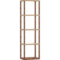 LED Floor Lamp Glass Shelves 4 Layers Dimmable Tall Standing Lamp Modern Column Shelf Floor Light Living Room Bedroom Office Rustic