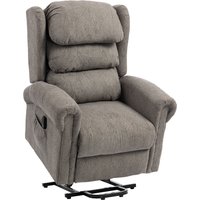 Velvet Feel Electric Riser Recliner Chair Power Lift Recliner Chair Elderly Remote Control Dark Grey
