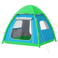 Outsunny Tente gonflable 3 personnes Montage rapide Tente de camping extérieure avec pompe à air Fenêtre en mesh Toit amovible
