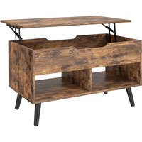 Lift Top Coffee Table Hidden Storage Living Room Table Metal Legs 75 cm Rustic