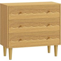 Dresser Bedroom 3 Drawer Chest Drawers Steel Frame Living Room Oak