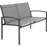 Metal Garden Bench 2 Seater Outdoor Furniture Seating Breathable Texteline Fabric Park Patio Seat