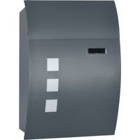 Wall Mounted Letter Box Weatherproof Post Box Outside Wall Modern Mailbox 2 Keys Viewing Windows Nameplate Anthracite