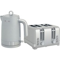 Sleek Textured Kettle Four Slice Toaster Set