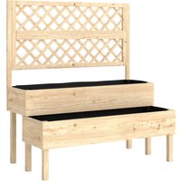 Raised Garden Bed 2 Tier Stepped Design Planter Box Trellis Climbing Plants 108x62x120 cm