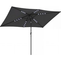 3 x 2 m Garden Parasol Umbrella LED Solar Light Parasol Cover Outdoor Market Patio Umbrella