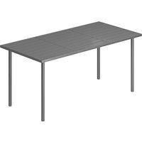 Garden Dining Table 6 Person 165 x 80 cm Rectangular Outdoor Dining Table Slatted Top