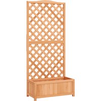 Wooden Planter Trellis Freestanding Raised Bed Garden Lattice Outdoor Planter Box Climbing Plants Vines Flowers 76 x 36 x 170 cm