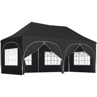 3 x 6m Pop Up Gazebo Shelter Sides 6 Sandbags Peak Top Garden Party Tent Marquee Carry Bag