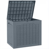 Plastic Garden Storage Box Outdoor Storage Box Handles Waterproof Outdoor Storage Container Light Grey