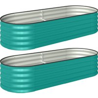 Set Two 150 x 60cm Steel Planters