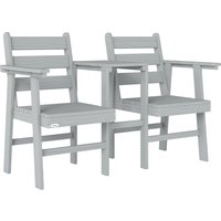 Outdoor Garden Loveseat Embossed Wooden Jack Jill Garden Seat Integrated Table
