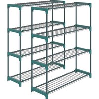 4 Tier Plant Stand Indoor Outdoor Set 2 Metal Plant Shelf Rack Buckles Easy Assembly Flower Display Rack