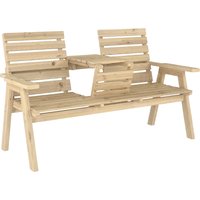 Fir Wood Convertible 2 to 3 Seater Outdoor Garden Bench Wood Finish