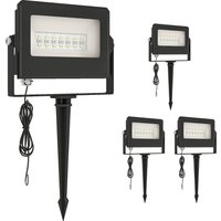 32W LED Floodlights Linkable 4 Pack Landscape Lighting Remote Control RGB Changing UK Plug
