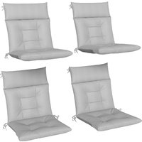Patio Chair Cushions Set 4 Waterproof Non Slip Lounge Chair Cushions 112x53cm Light Grey