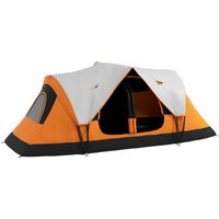 2 Bedroom Tent Six man Seates Family Camping 2 Room 2000mm Rain Protection Outdoor Adventure Aosom UK