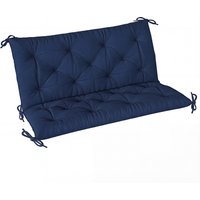 2 Seater Bench Pad Garden Chair Cushion Back Ties Indoor Outdoor Use 98 x 100 cm Dark Blue