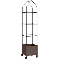 Raised Garden Bed Trellis Tomato Cage Lockable Wheels Self Watering Planter Box Drainage Holes