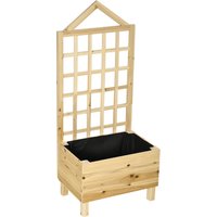 Garden Planters Trellis Vine Climbing Distressed Wooden Raised Beds 90x43x150cm Tone
