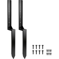 Outsunny 2 Pack Fence Post Repair Kit, 81 cm Metal Fence Post Support with Drill, Garden Ground Spikes for Broken Gate, Posts
