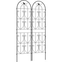 Set 2 Garden Trellis Metal Fence Panels Climbing Outdoor Plants Flowers 180 x 50cm