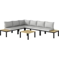 Garden Furniture Set 6 Piece Corner Sofa Set Loveseat Coffee Table Sofa Integrated Side Table