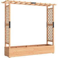 Fir Wood 171 x 39 cm Planter Trellis Garden Bed