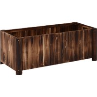 Wooden Raised Garden Bed 120 x 50 x 45cm Elevated Planter Box Outdoor Flower Bed Drainage Gaps Easy Assembly