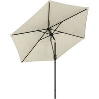 2.6 m Garden Parasol Umbrella Aluminium Pole Outdoor Patio Umbrella Tilt Crank Vent Cream