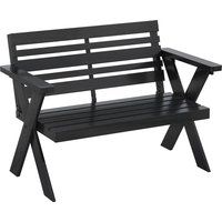 2 Seater Wooden Garden Bench Slatted Patio Bench Armrest Backrest