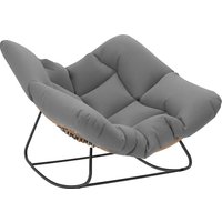 Indoor Outdoor Rocking Chair Oversized Rocking Egg Chair Cushion Living Room Garden Patio